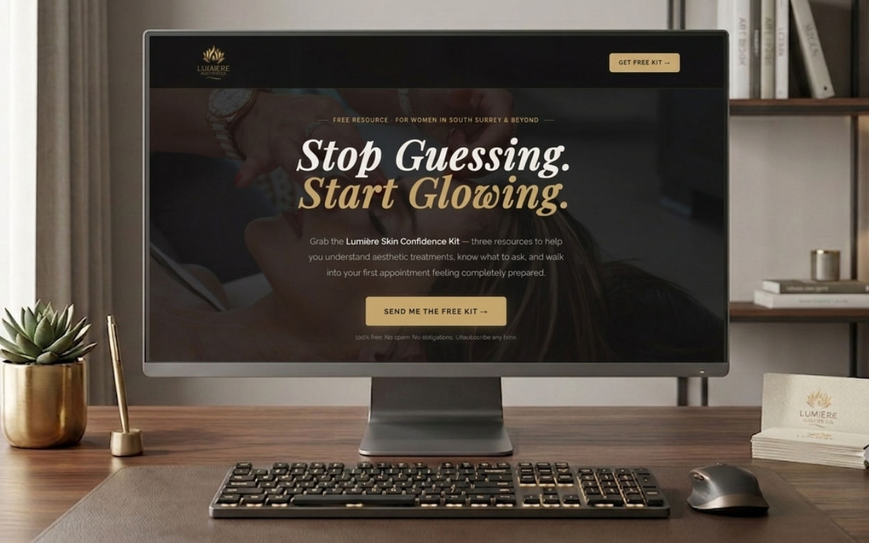 Med spa free-offer lead funnel opt-in page